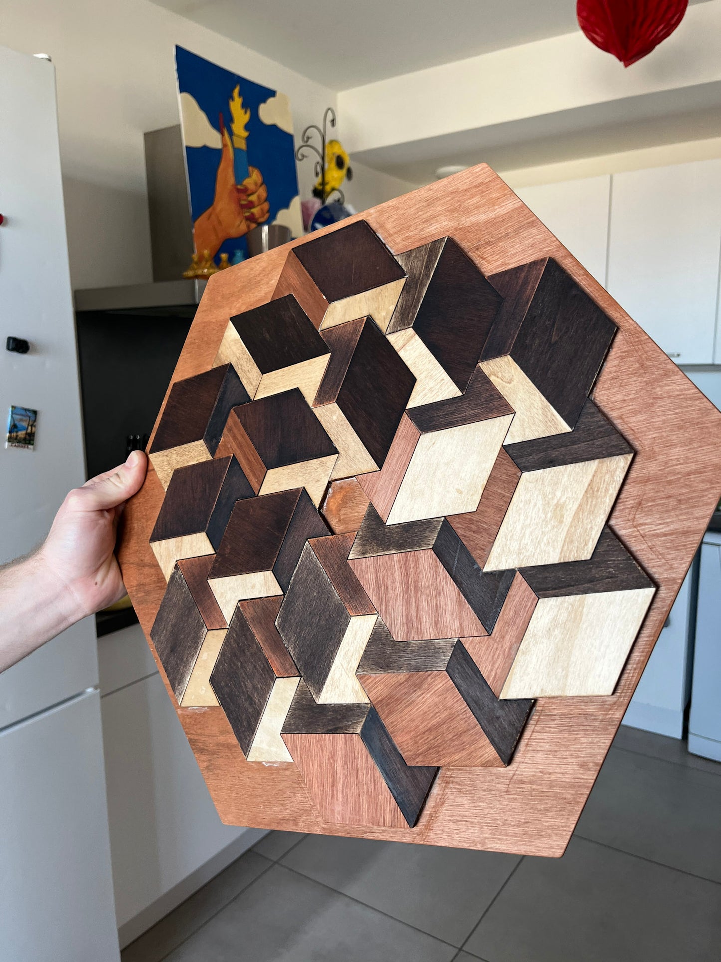Cadeau en bois - Décoration géométrique personnalisable - Meisenthal 2024