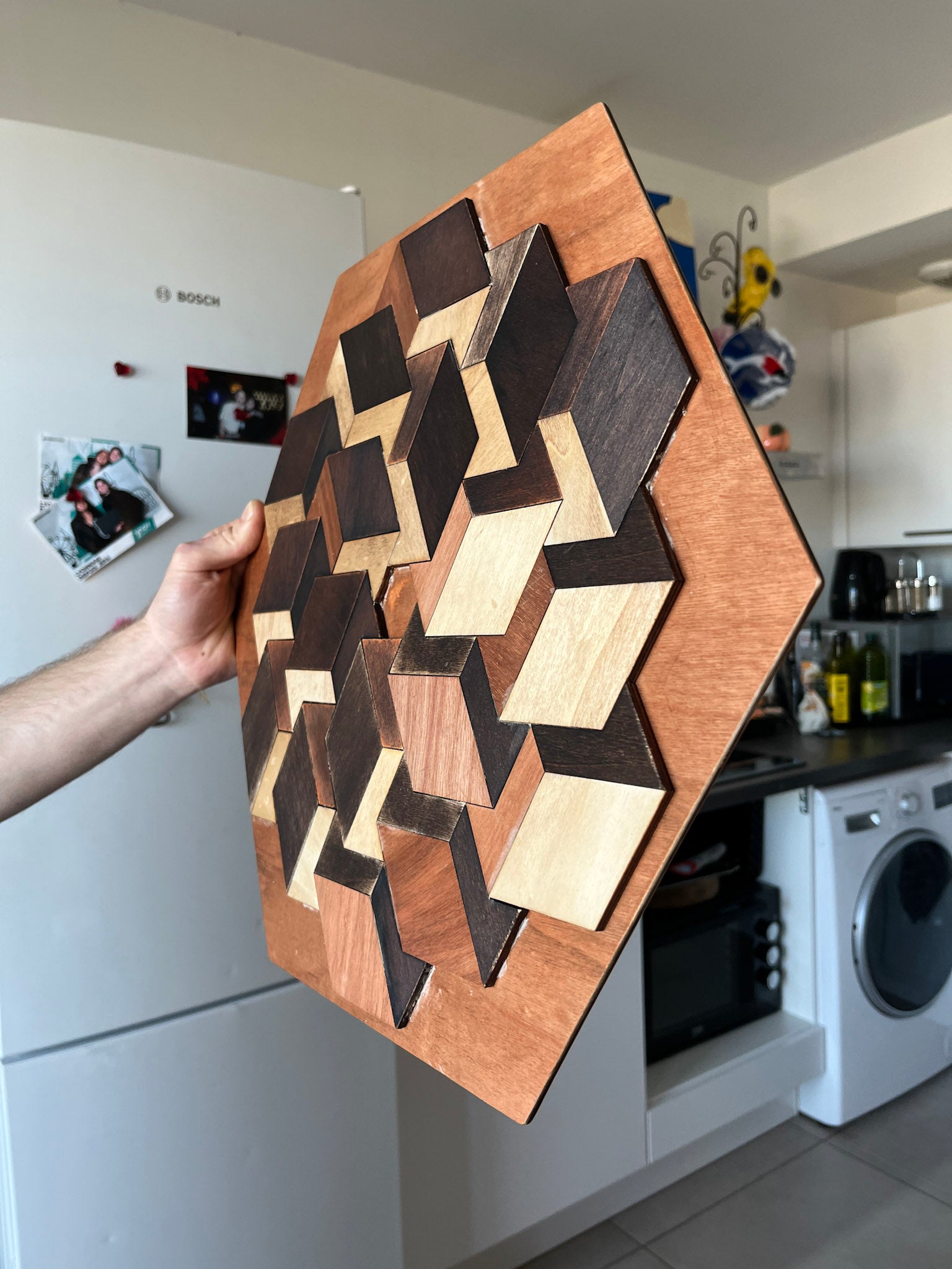 Cadeau en bois - Décoration géométrique personnalisable - Meisenthal 2024