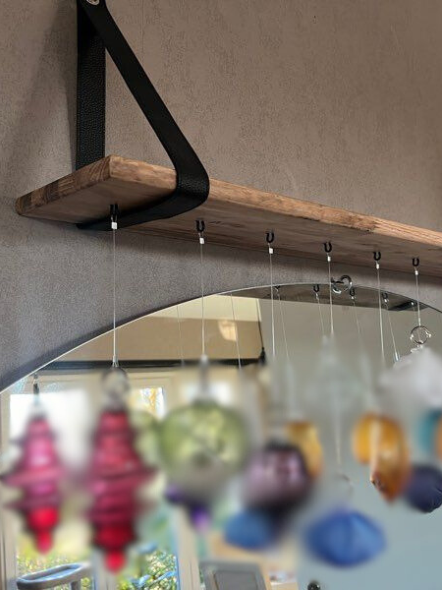 Etagère en bois massif pour boule de noël en verre