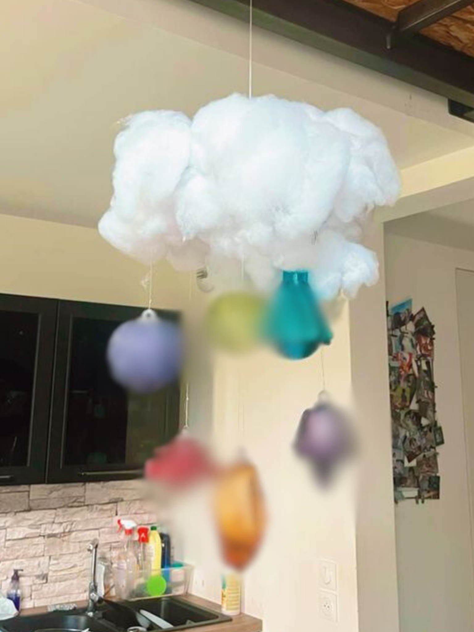 Nuage de pluie - Boule lumineuse en cristal Nuage de pluie - Boule lumineuse en cristal